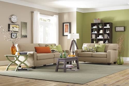 two colour combination for living room walls images green and cream colour