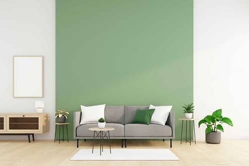 white and green colour combination for living room